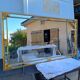 Pareclose and Beveled Wood and Golden Stuk Mirror