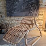 Fauteuil rotin allongé