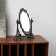 Art Nouveau table mirror with ornamental metal frame, early 20th century