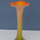 Vase shape flower orange glass Murano 80s