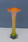 Vase shape flower orange glass Murano 80s