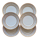6 gold leaf Limoges porcelain plates