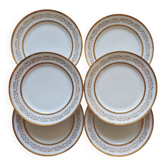 6 gold leaf Limoges porcelain plates