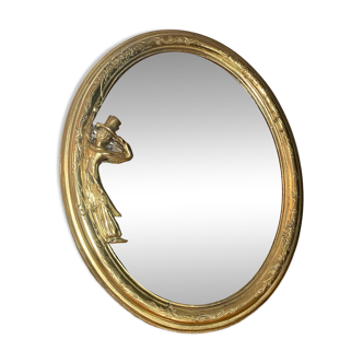 Miroir en laiton Art Nouveau