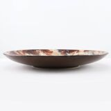 Ruscha Keramik fat lava wall plate mushrooms 717/3, West Germany 1970s
