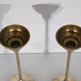 Pair of scandinavian brass candle holders 1970