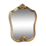 Golden lyre-shaped mirror, 30x45cm
