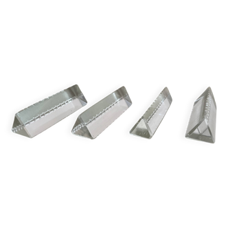 Set of 4 triangular knife holders with cut