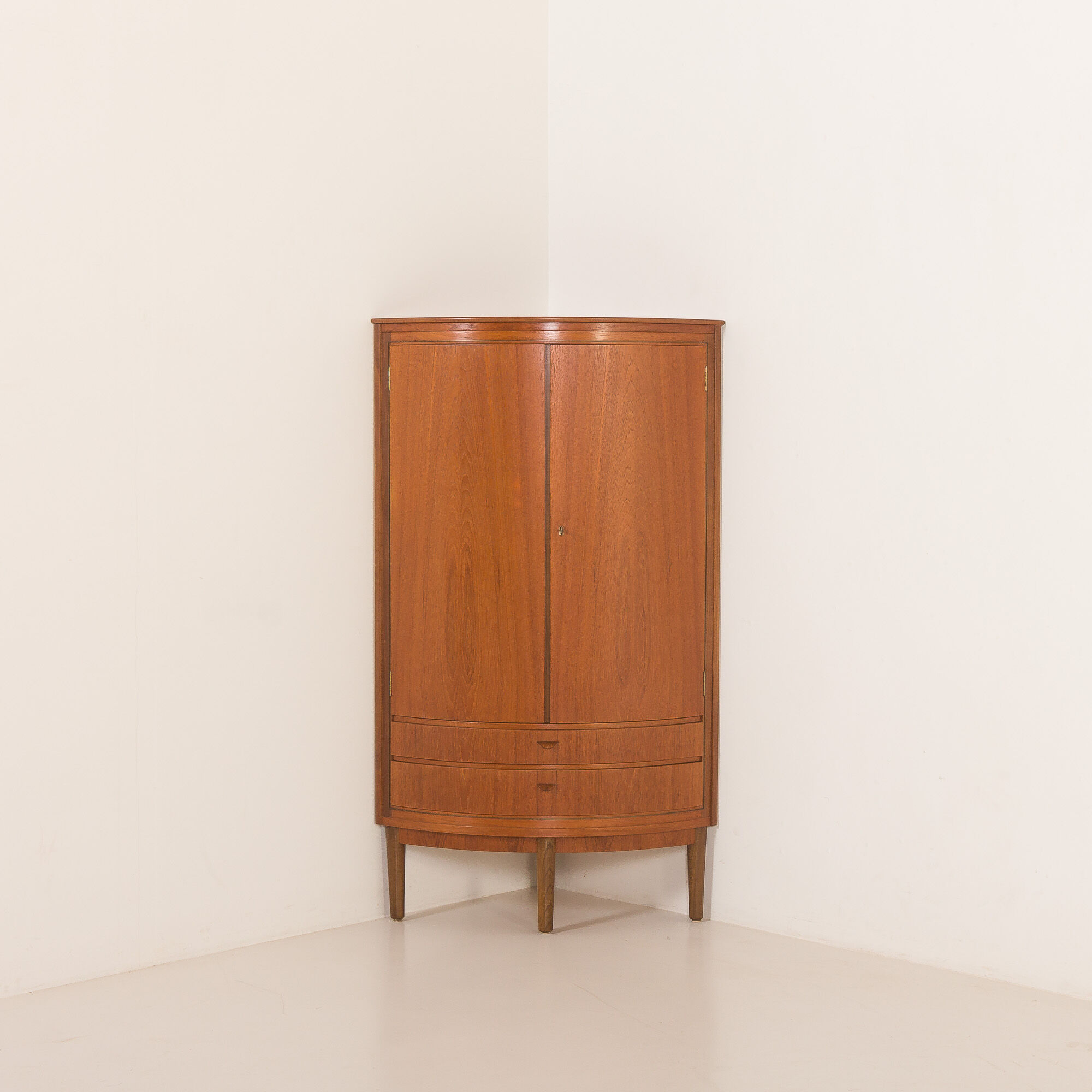 Agner Christoffersen mid-century modern corner cabinet in teak, Denmark, 1950s