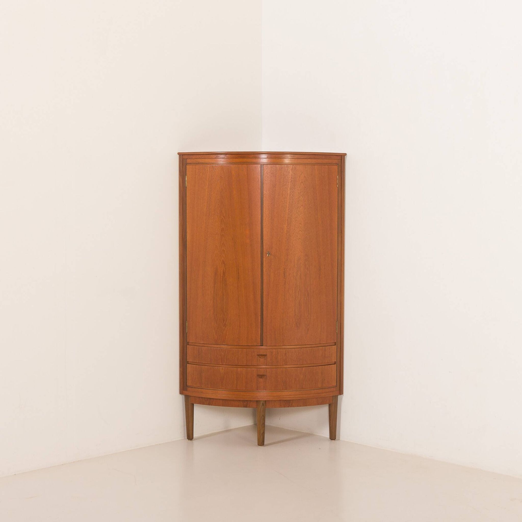 Agner Christoffersen mid-century modern corner cabinet in teak, Denmark, 1950s