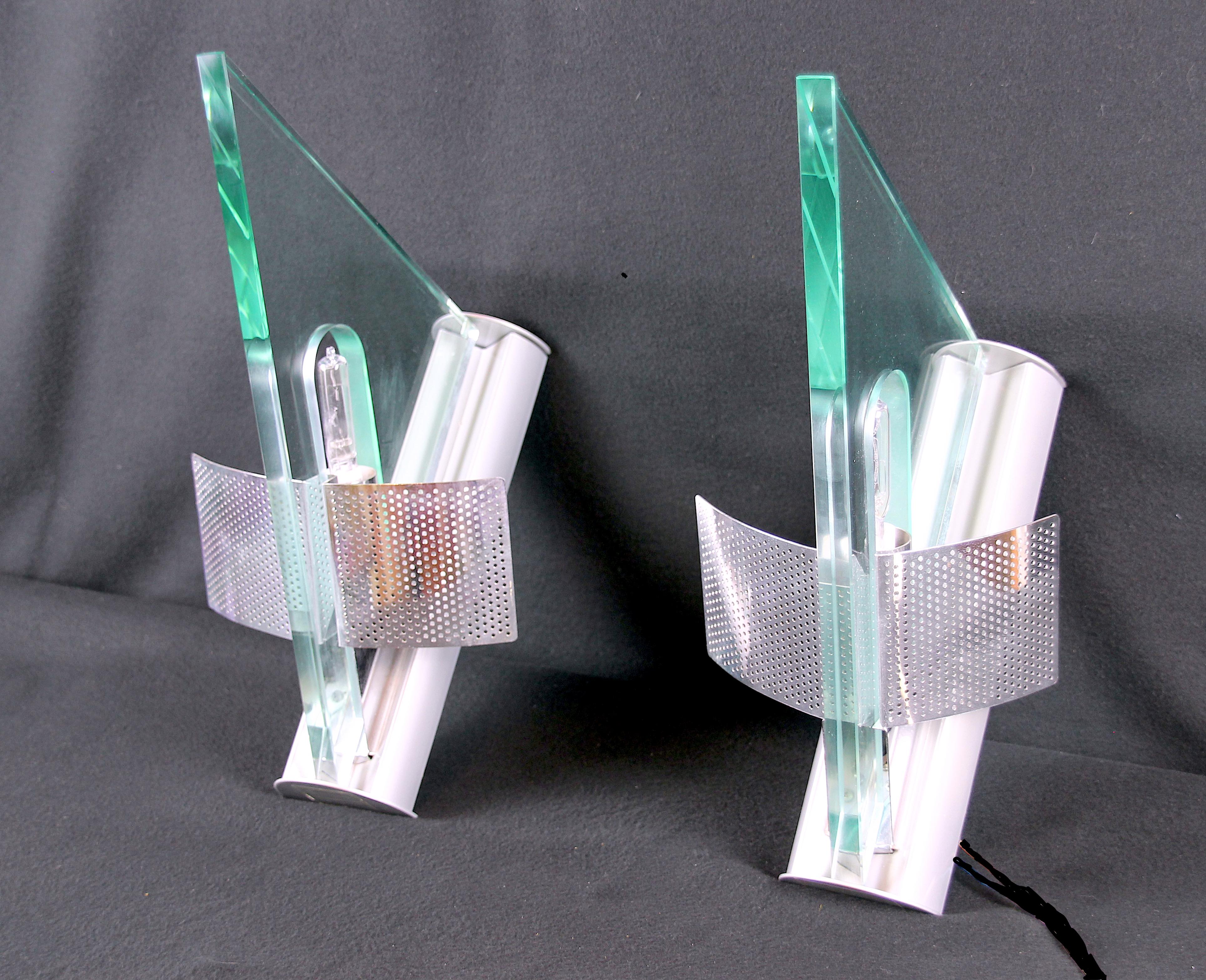Late 20th Century Modern Triangular Sconces "Icaro" by Carlo Forcolini, for Artemide, Italy - a Pair