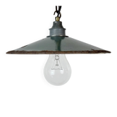 Industrial Green Enamel Light, 1950s