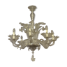 Chandelier venetian in transparent, 8 light murano glass