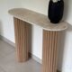 Console travertin et bois | chêne brut