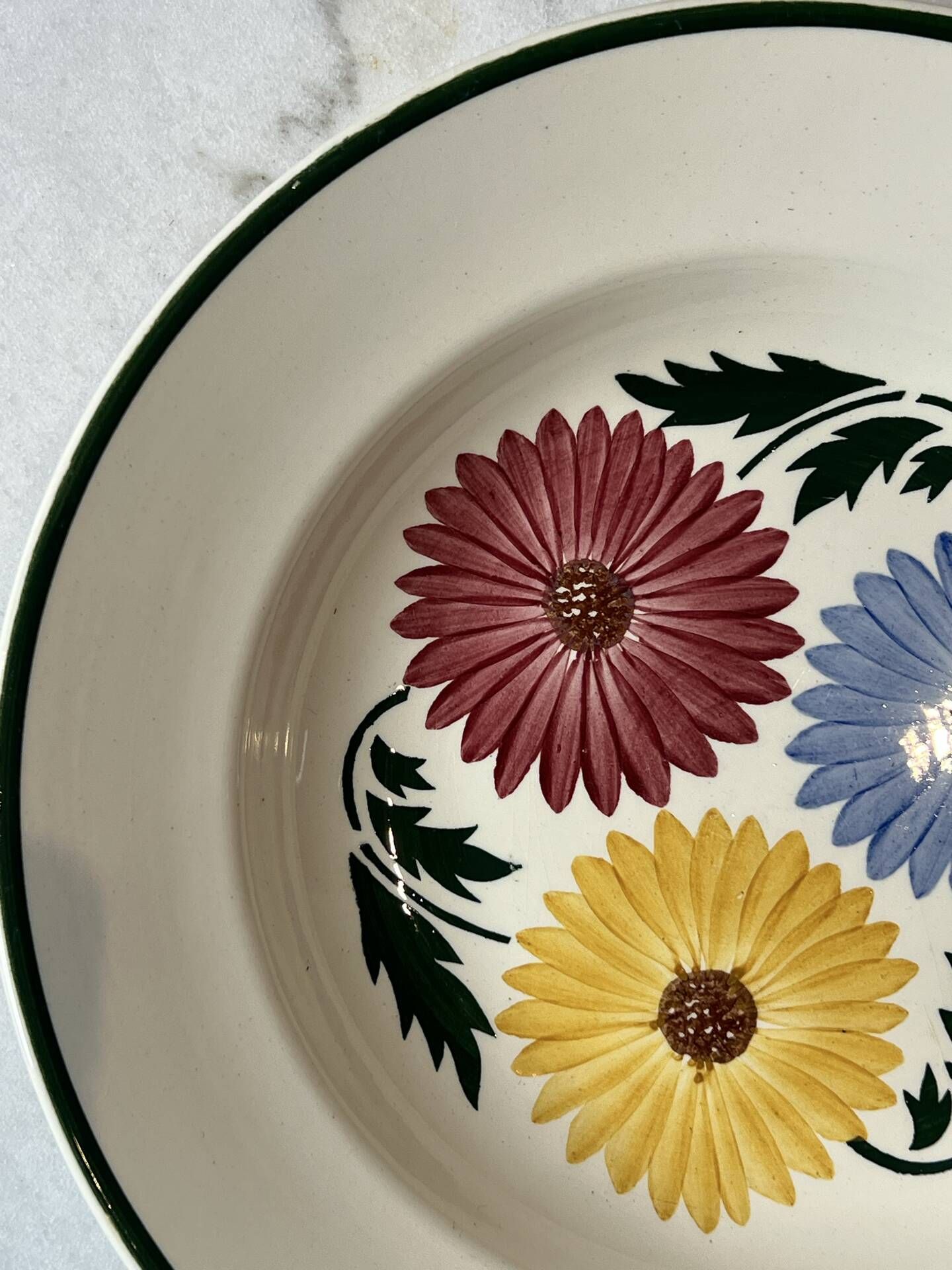 Set of 6 deep plates Chalons Digoin Sarreguemines floral decoration p