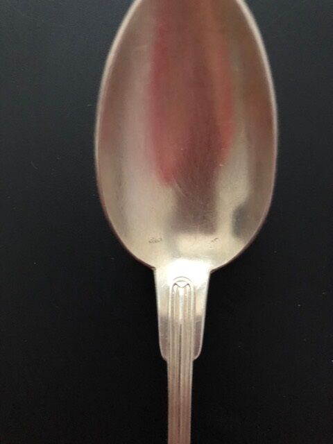 4 antique silver-plated metal teaspoons