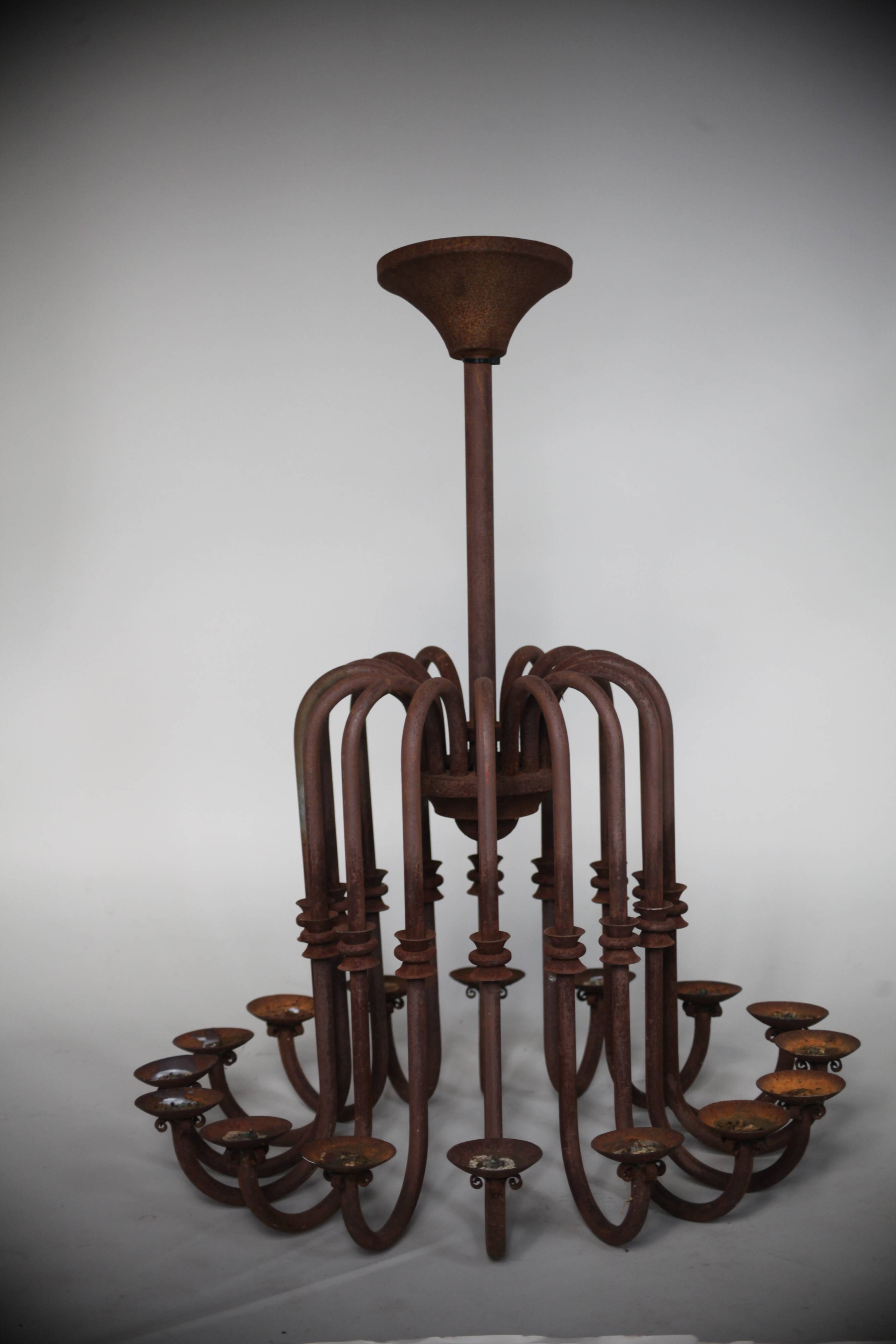 Large antique chandelier with 16 light arms