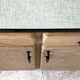Buffet vintage 60's bois brut et formica bleu