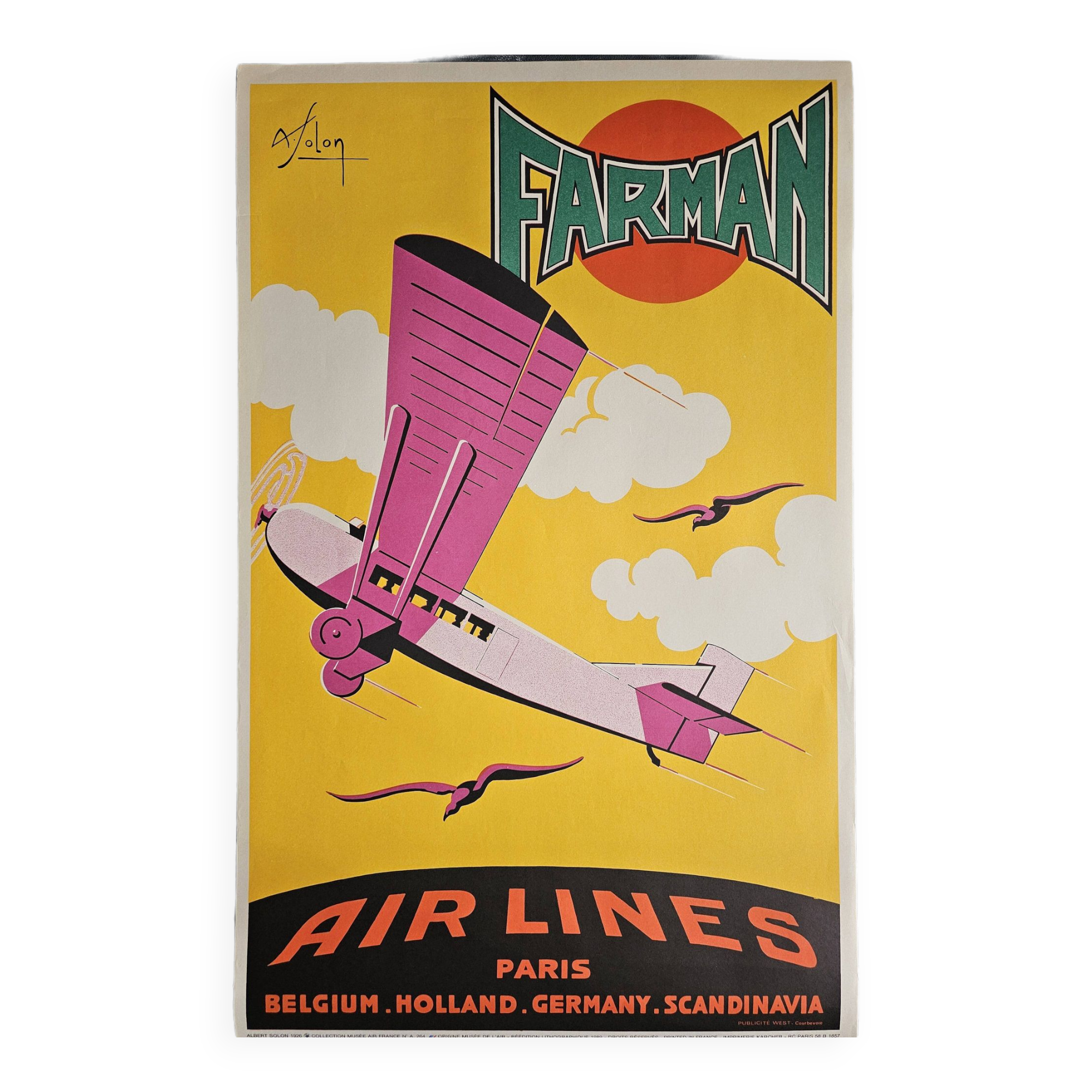 FARMAN AIRLINES poster - Albert Solon