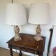 Paire de lampes bois cérusé