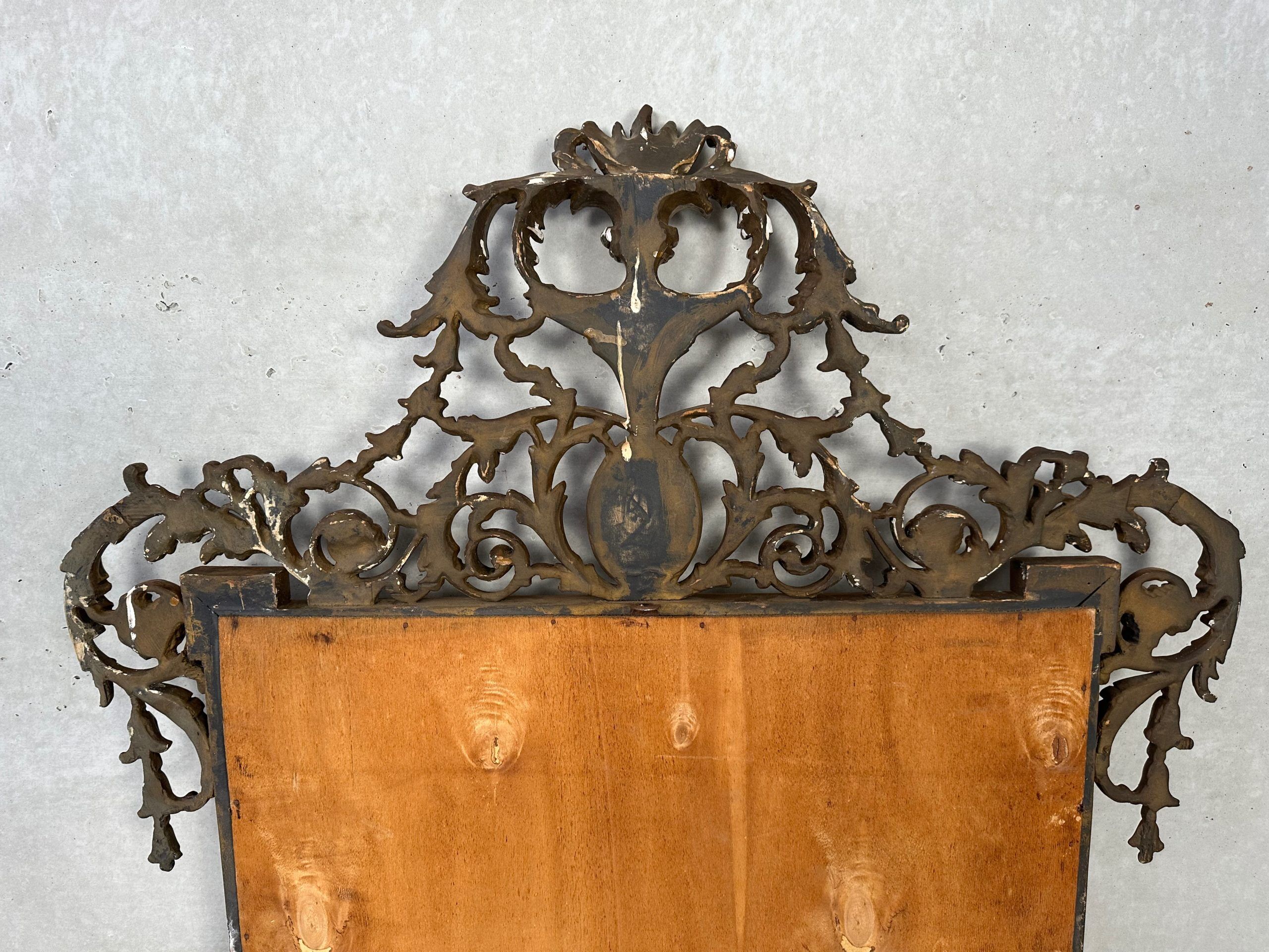 Large gilded mantel mirror – wood