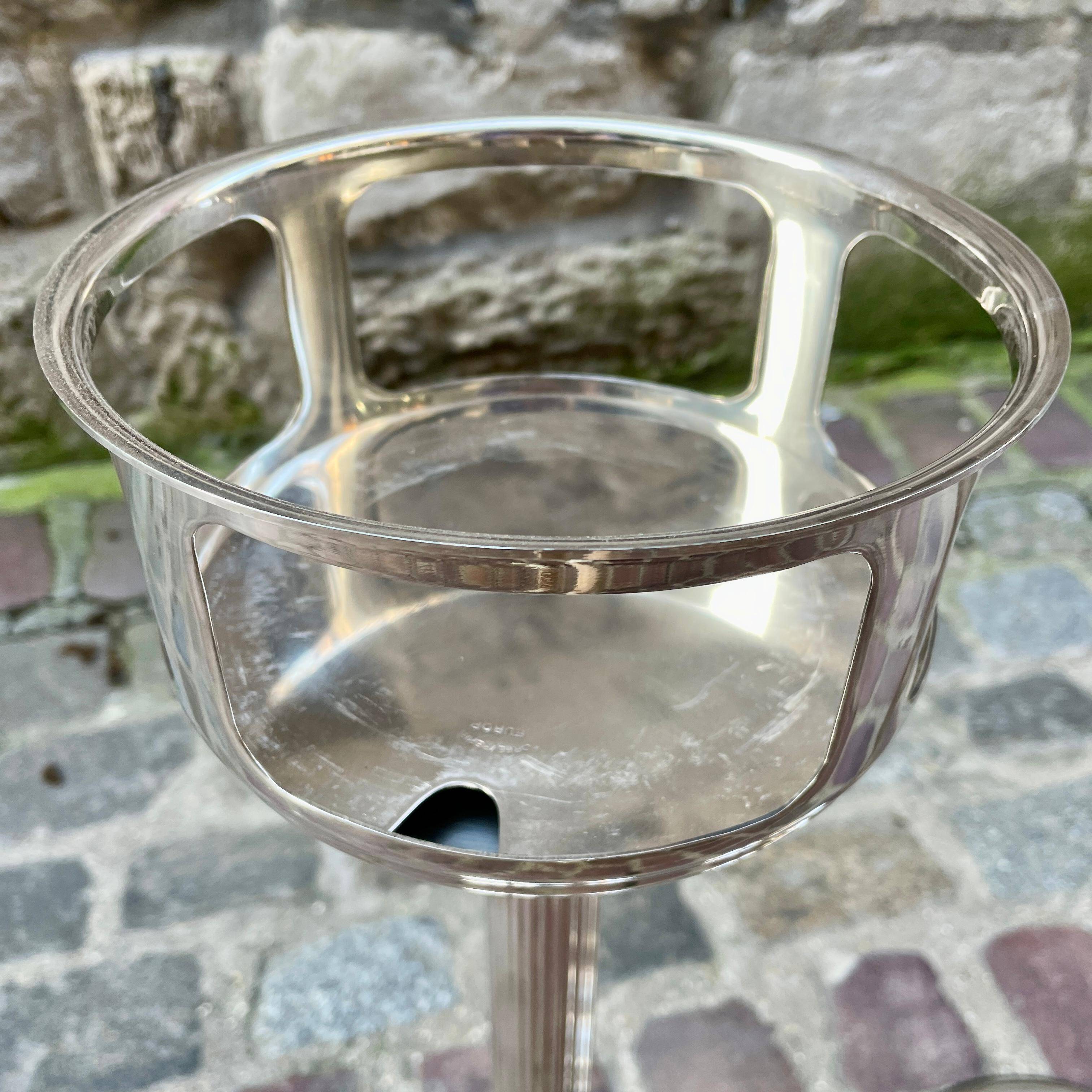 Column for bucket holder in silver-plated metal European craftsmanship