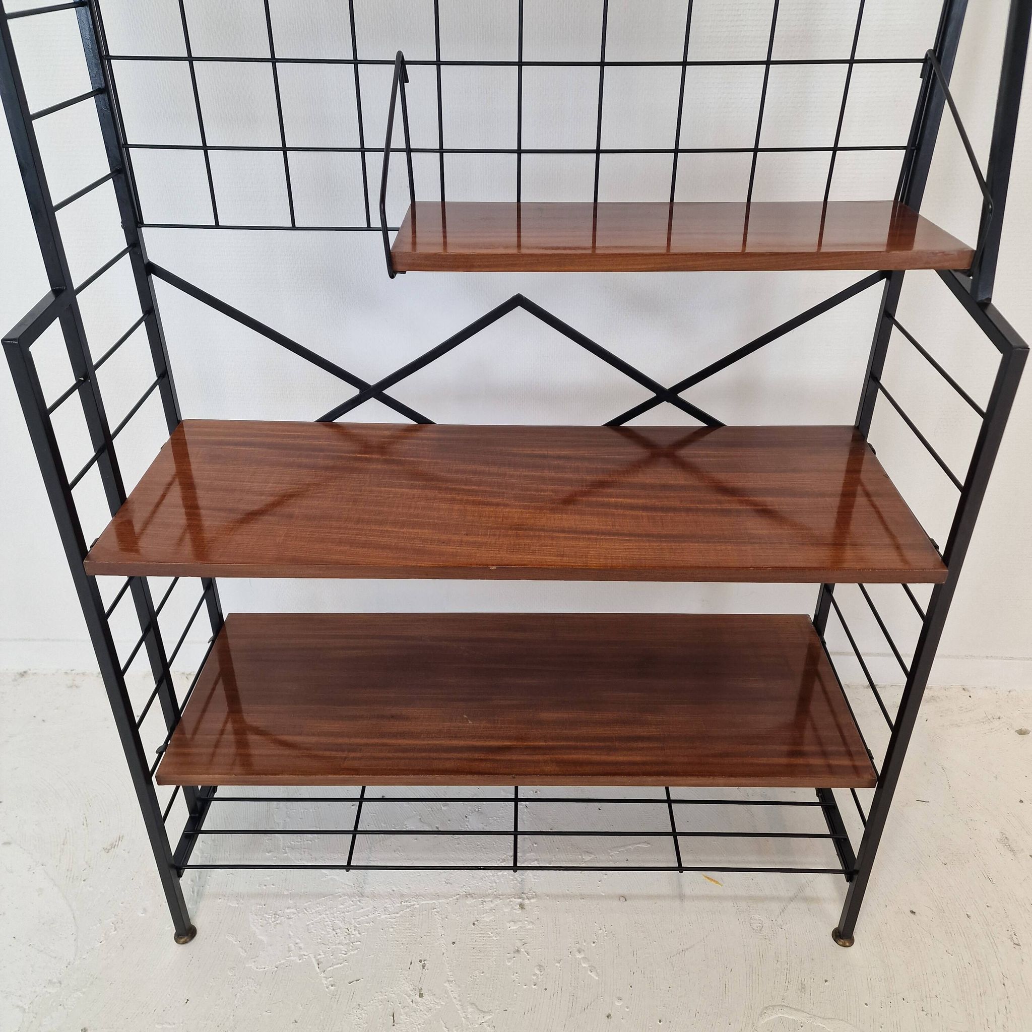 Italian Free Standing Teak Shelving Unit, 1950's