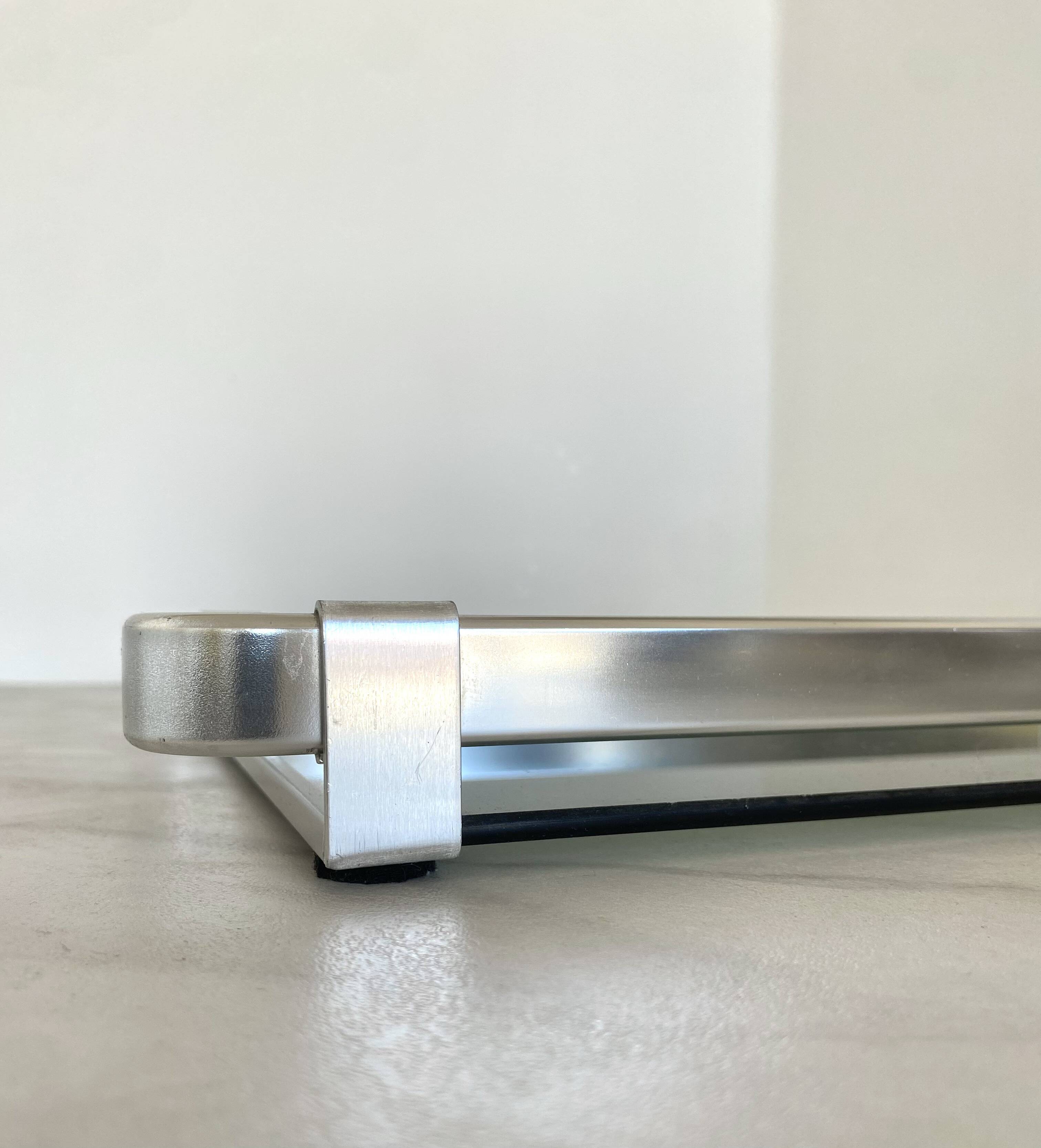 Aluminium and chrome plateau MB Italy 1970s - 45 cm