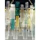 Monumental Rectangular Strip Listelli Murano Glass Chandelier by Simoeng