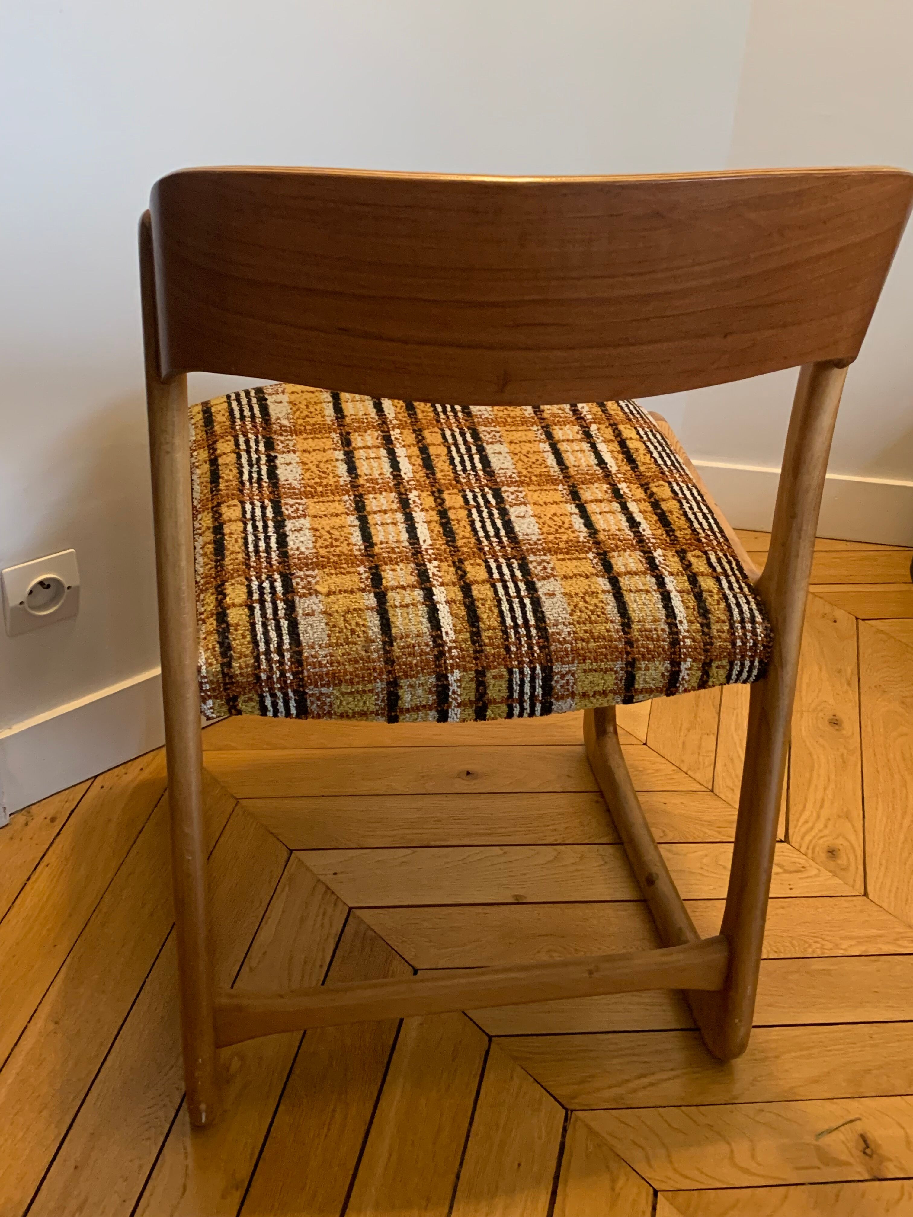 2 vintage chairs Model sled by Emile & Walter Baumann