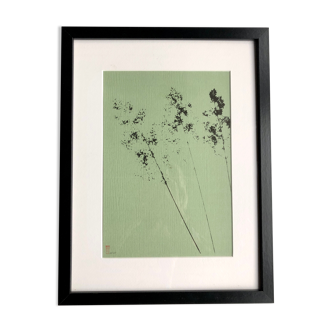 Framed lithograph - extract from the notebook "Les Natugraphies" - Albert de Visscher