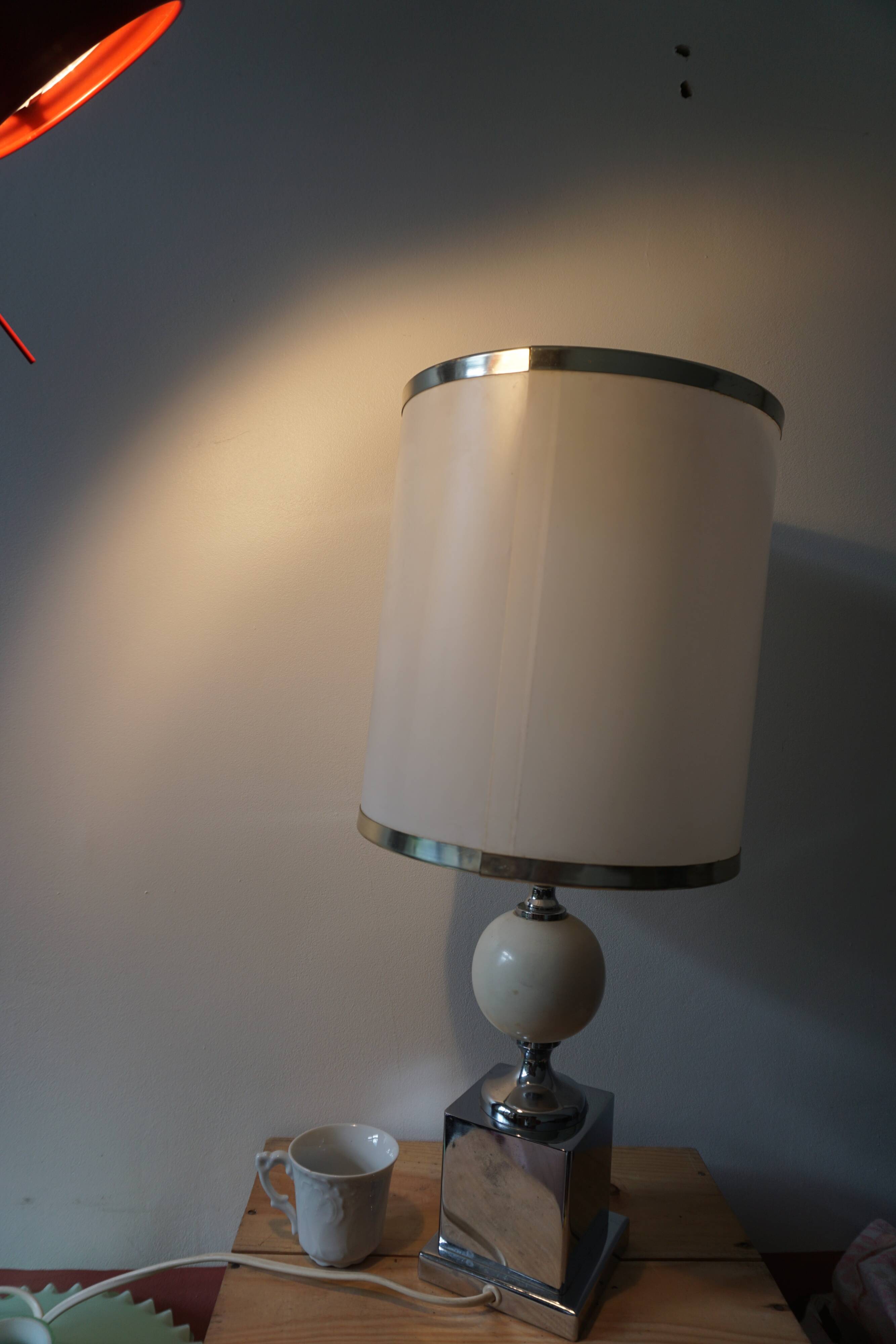 White lamp in the style of Philippe Barbier, 1970s