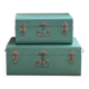 Set of 2 vintage metal trunks
