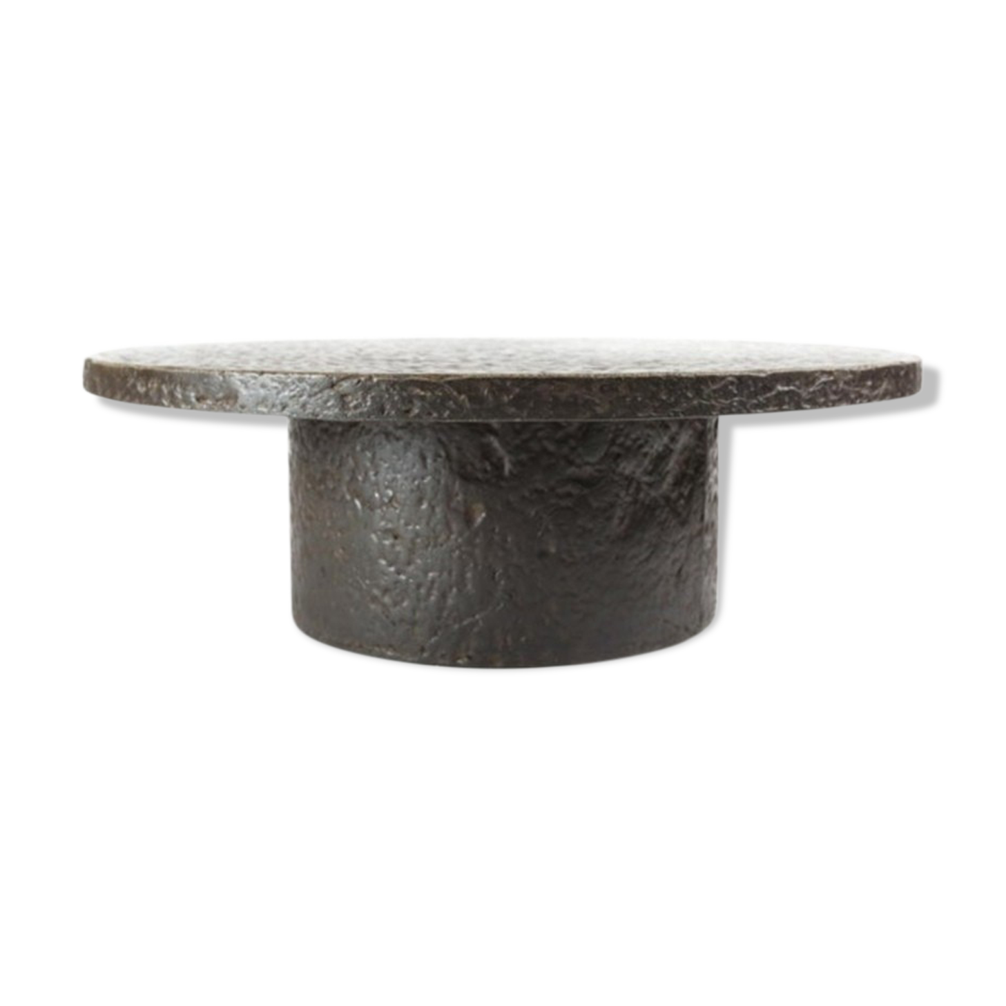 Table basse ronde brutaliste années 70