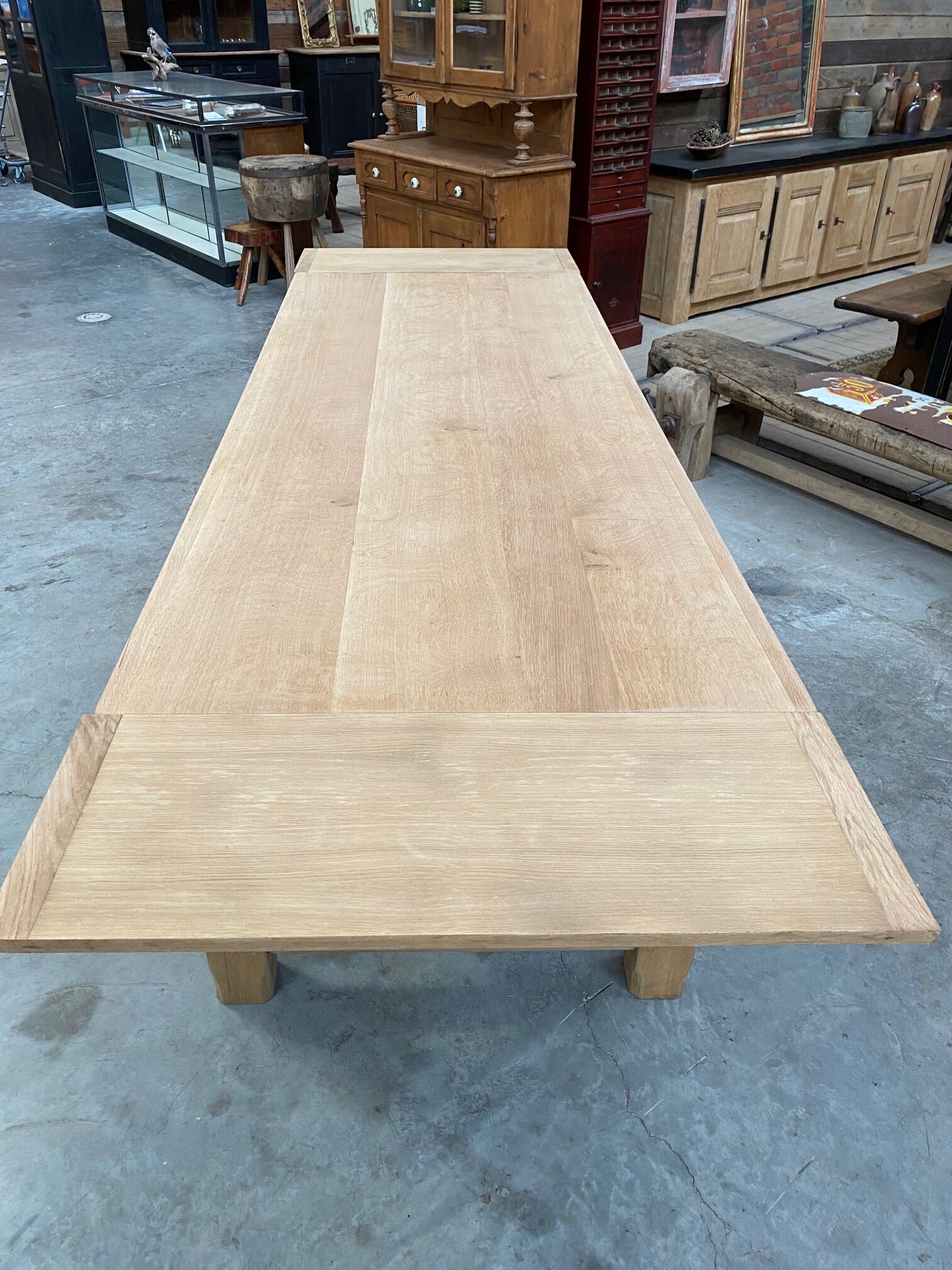 Farmhouse table with oak extensions