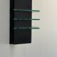 Vintage black metal and glass wall lamp, France 1980