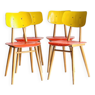 Suite de 4 chaises bistrot, années 1960