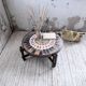 Round coffee table Roger Capron herbarium terracotta