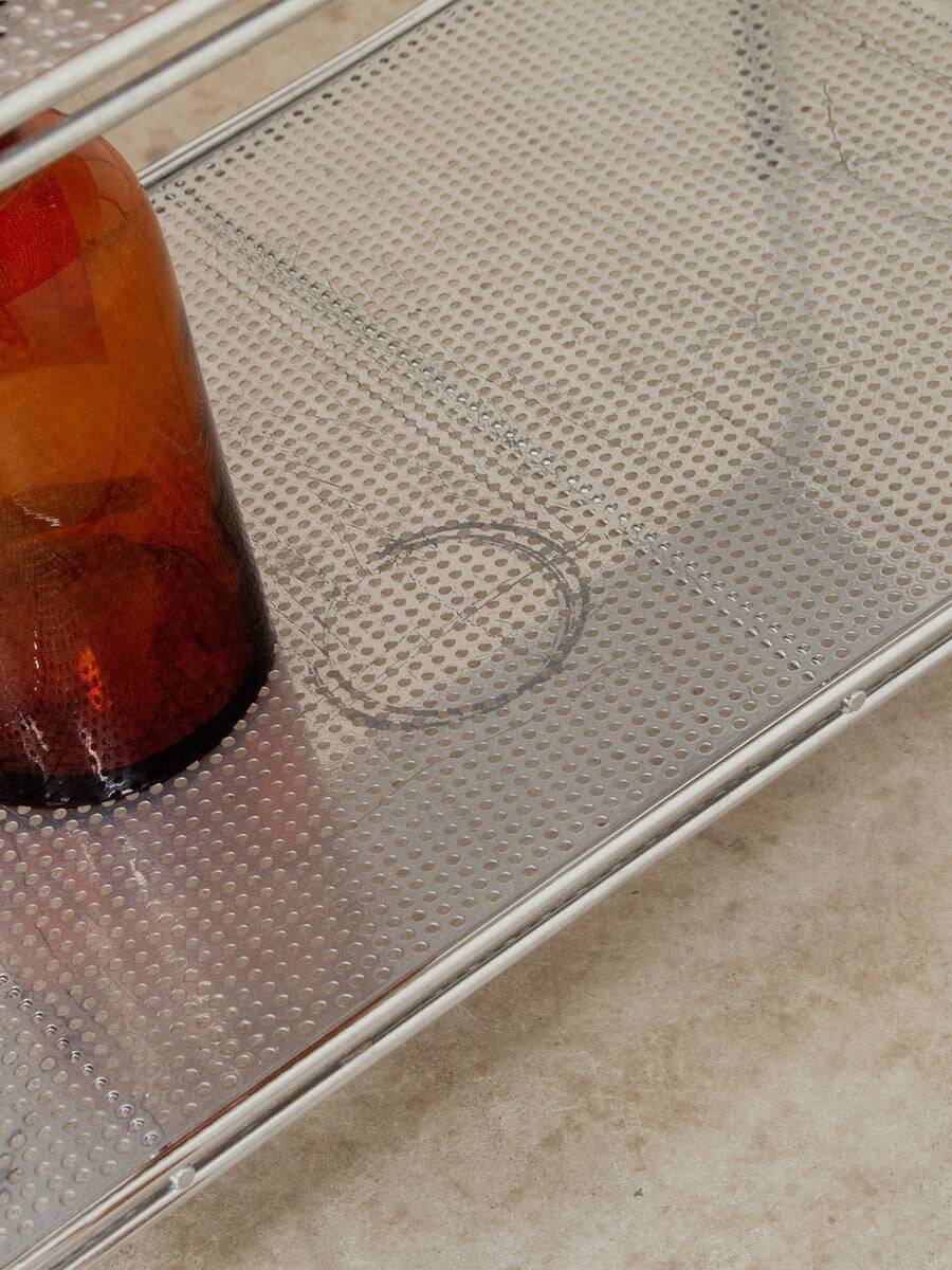 Chrome end table or console, Italy 1970