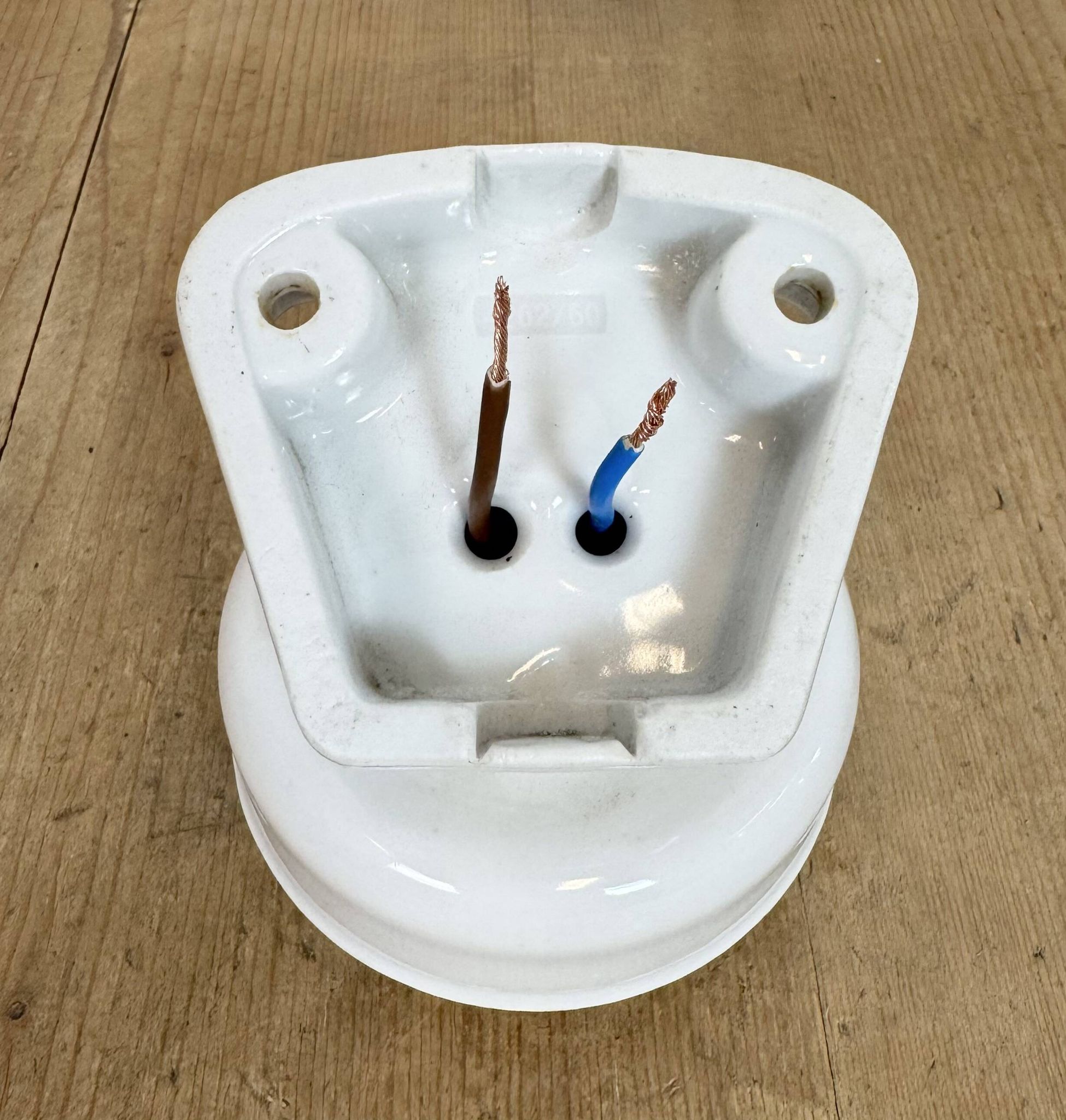 Applique murale vintage en porcelaine blanche avec verre transparent, années 1960