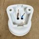Vintage White Porcelain Wall Light with Clear Glass, 1960s