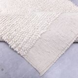 2x10 %100 Wool White Moroccan Runner Rug, 68x303Cm