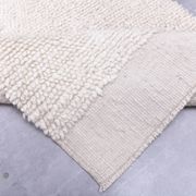 2x10 %100 Wool White Moroccan Runner Rug, 68x303Cm