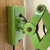 Green Industrial German Scissor Wall Lamp from Kaiser Leuchten, 1960s