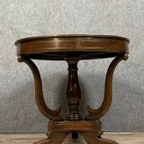 Table Lombarde époque Empire en acajou et filet de laiton vers 1820