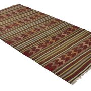 Grand Turkish Kilim Yoruk Vintage 150x300 cm Geometric Stripes