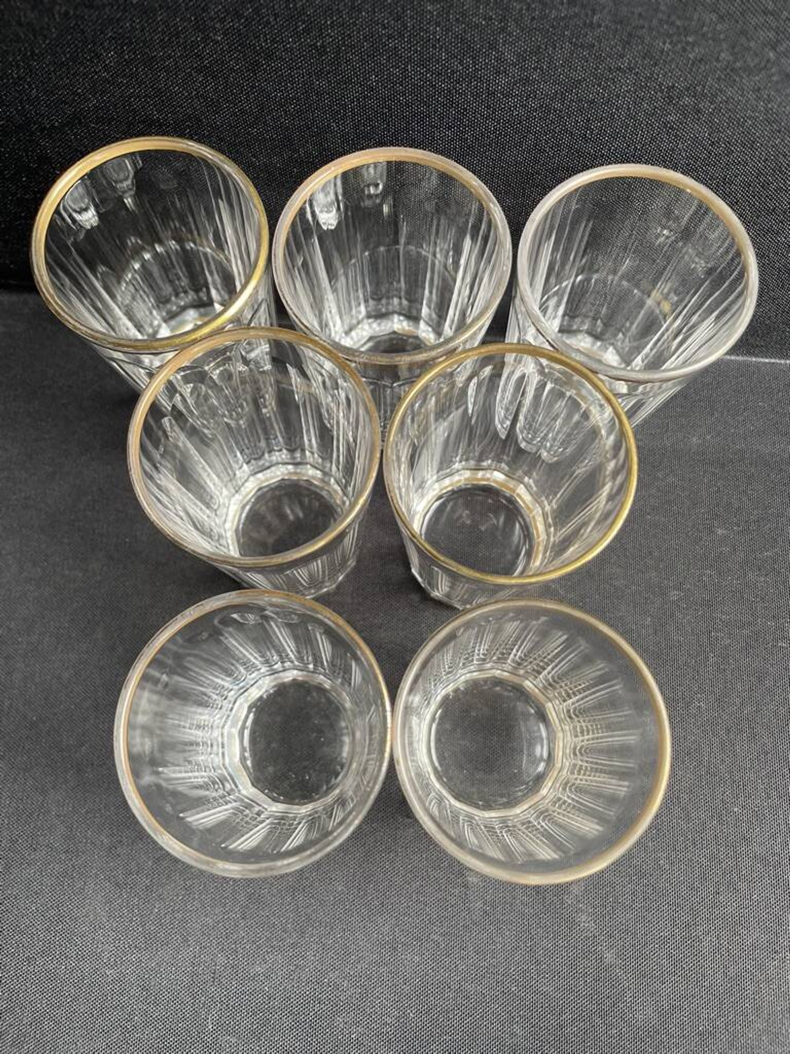 7 gobelets Baccarat service Chicago taille 6410 dorés