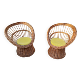 Rattan armchairs 60s