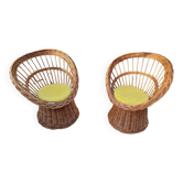 Rattan armchairs 60s