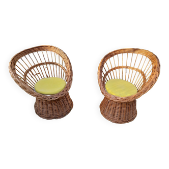 Rattan armchairs 60s